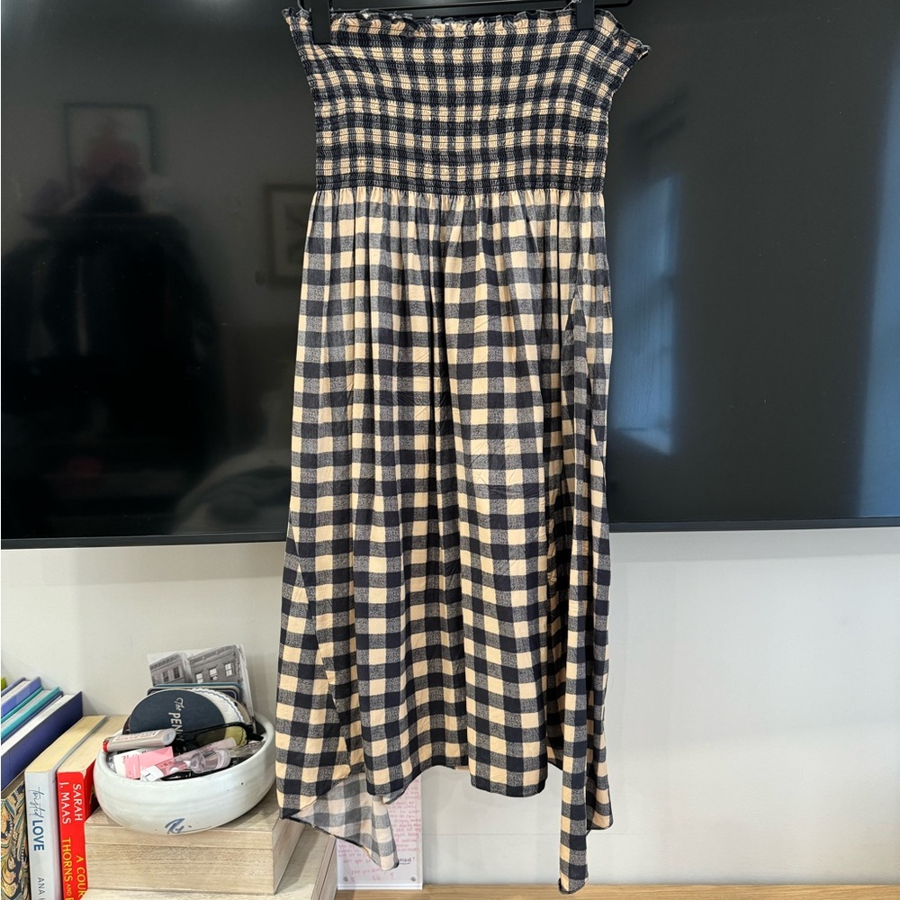 & Other Stories Black and Cream Checkered Maxi Skirt